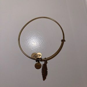 Gold feather alex & ani bracelet